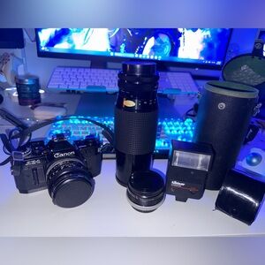 Canon AE-1 Bundles Lens Kit Film Camera